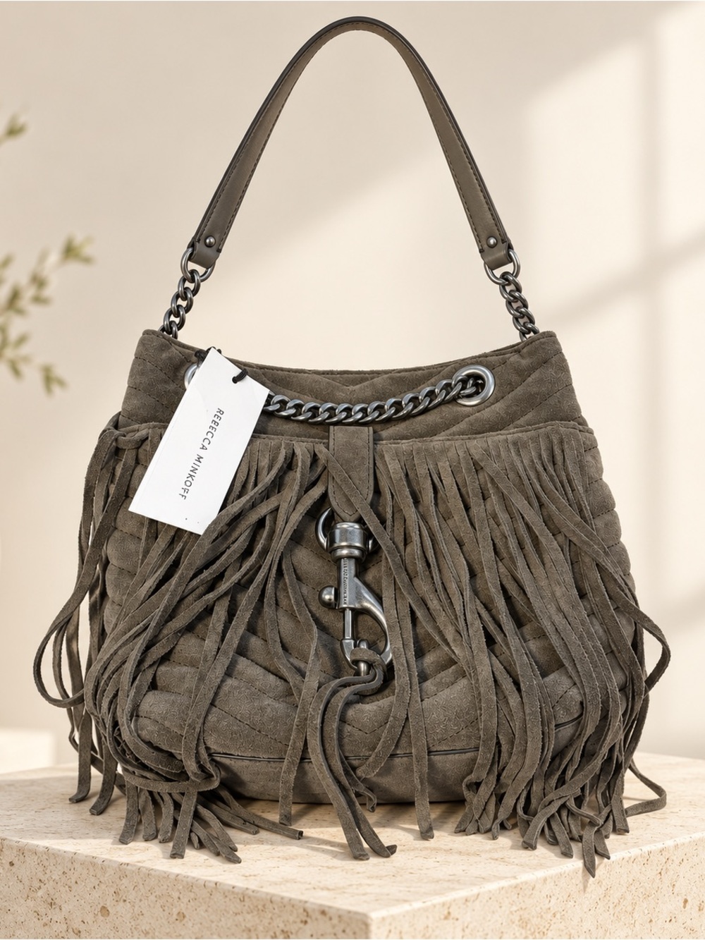 Rebecca Minkoff Taupe Fringe Shoulder Bag- Never used